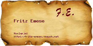 Fritz Emese névjegykártya